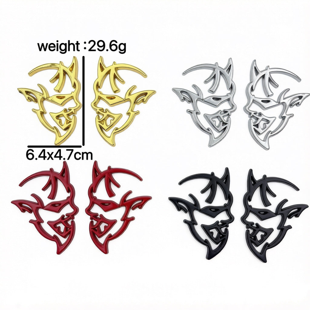 2Pcs Dodge SRT Hellcat / Demon Metal Emblem Badges