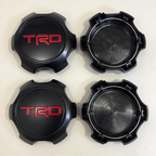 4Pcs TRD 5.5" Matte Black & Red Wheel Hub Center Cap PTR20-35111-BK