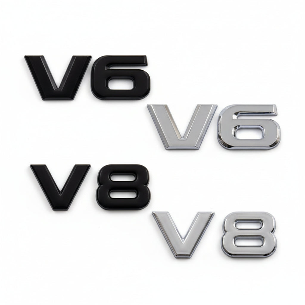 V6 V8 Emblems Badge | 2Pcs