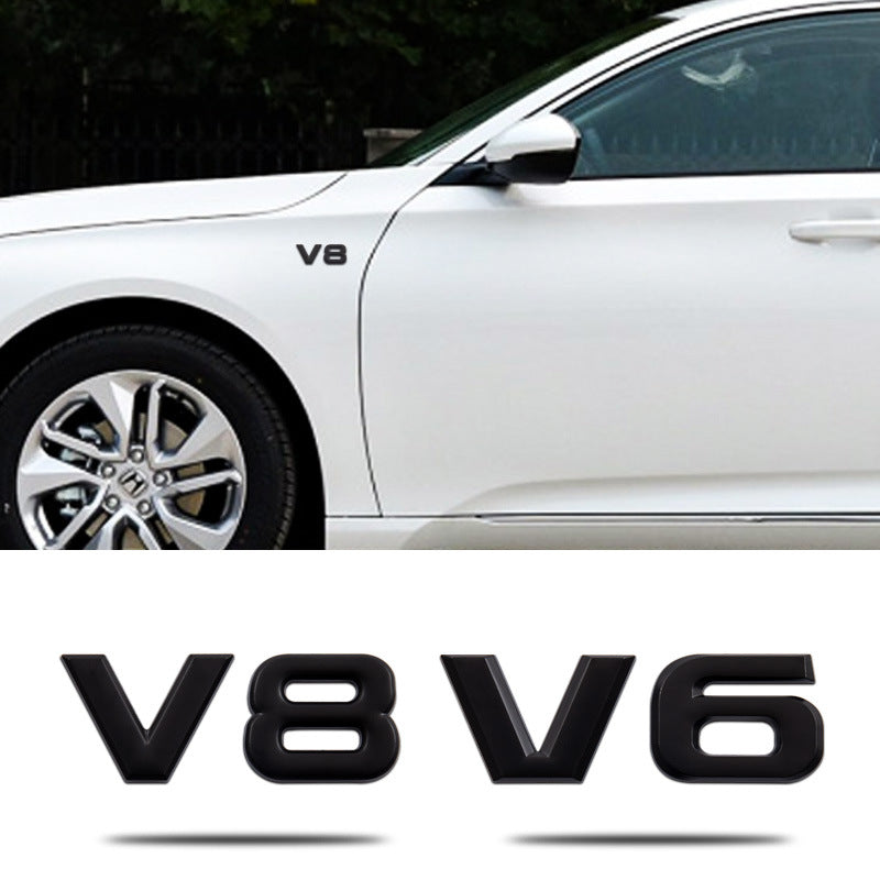 V6 V8 Emblems Badge | 2Pcs