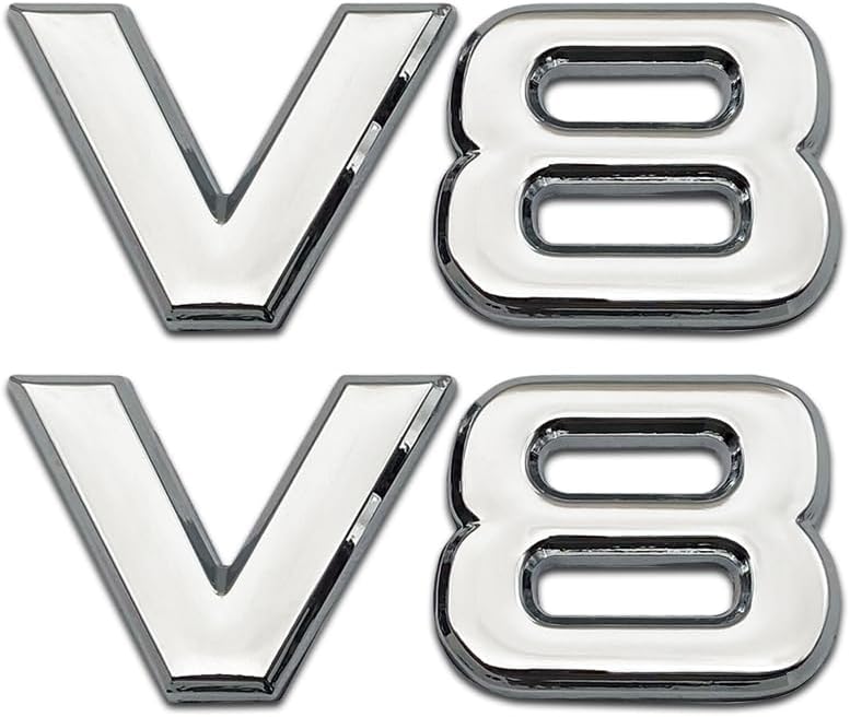 V6 V8 Emblems Badge | 2Pcs