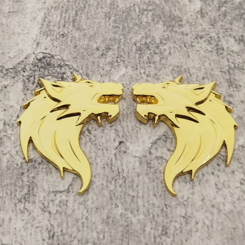 Wolf Head Car Emblem | 2Pcs