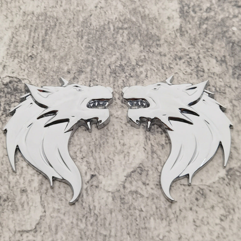 Wolf Head Car Emblem | 2Pcs