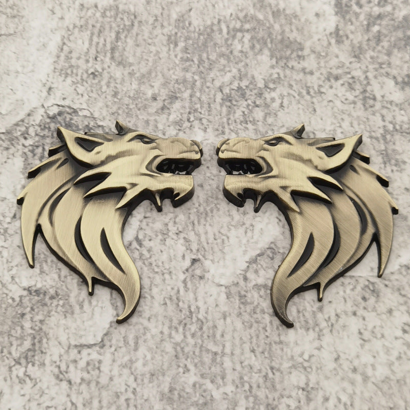Wolf Head Car Emblem | 2Pcs