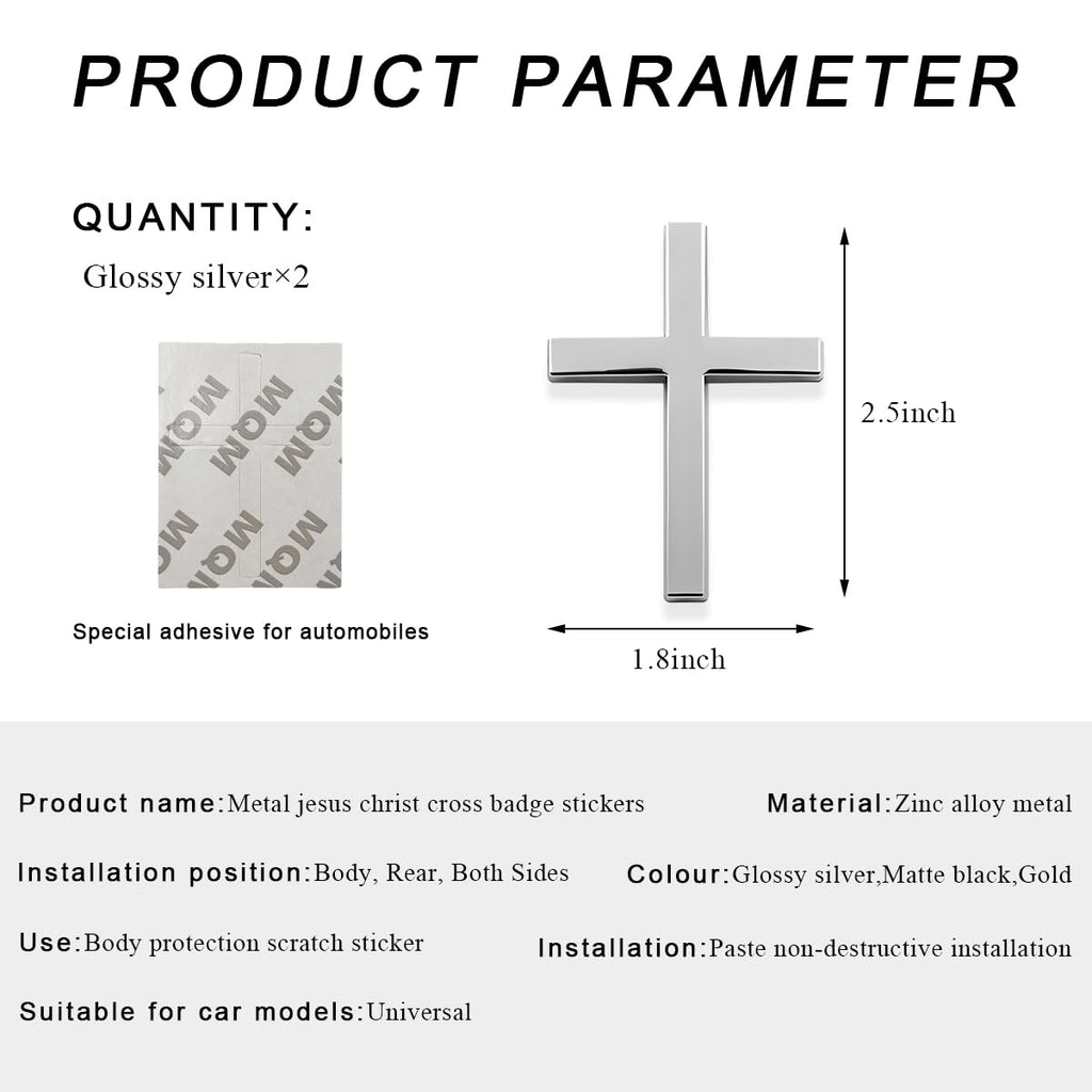 Metal Jesus Christ Cross Badge | 4Pcs