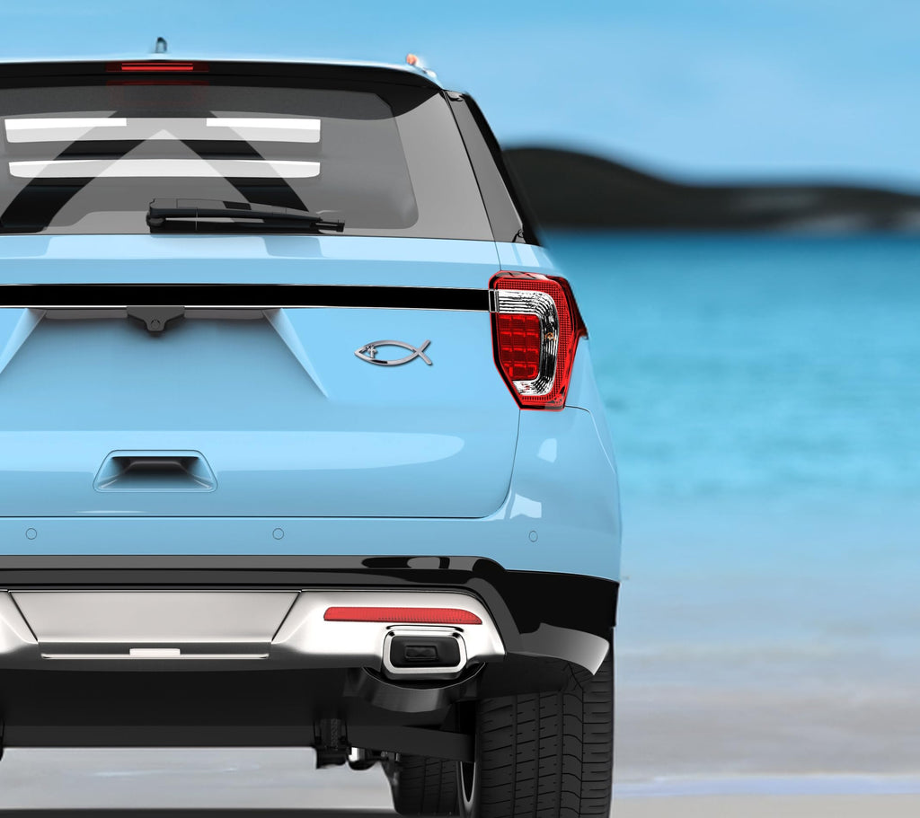 3D Christian Fish Chrome Emblem | 2Pcs