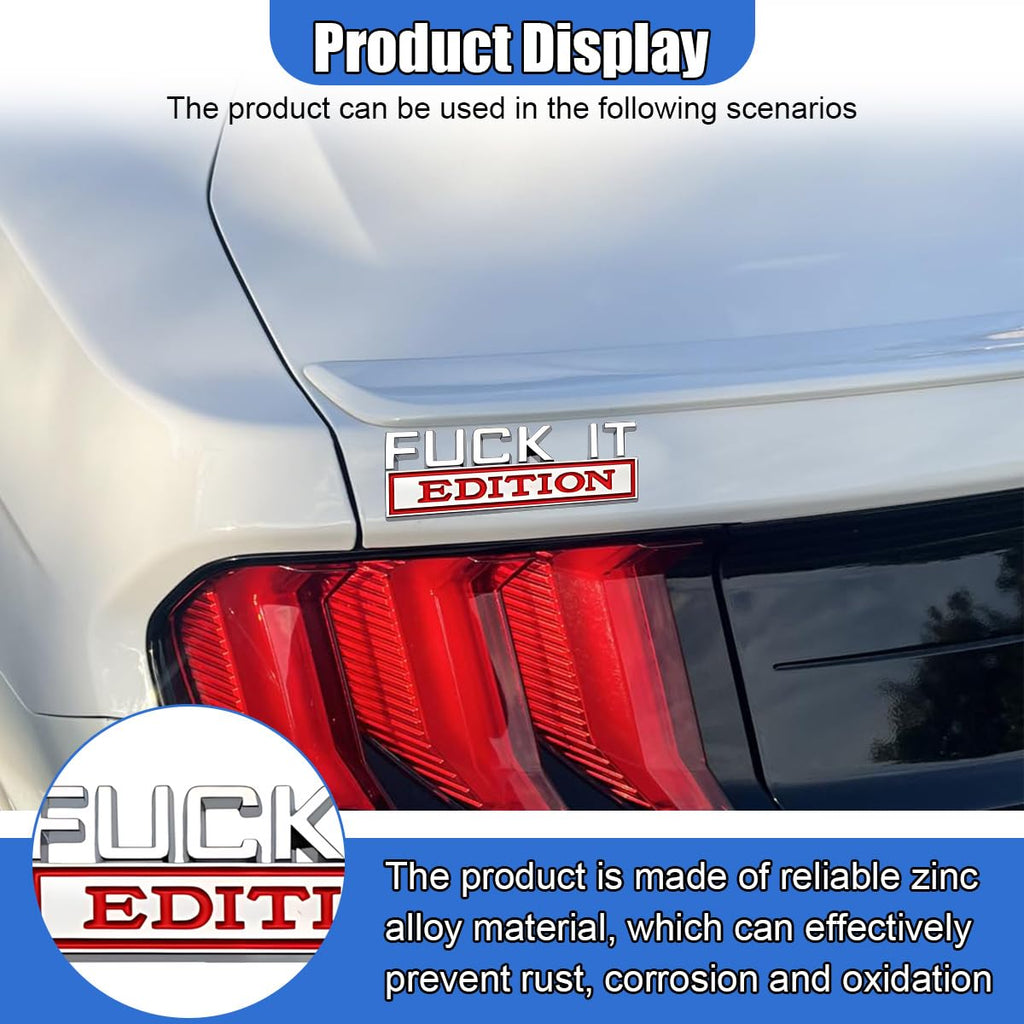 Fuck IT Edition Car Emblem | 2Pcs