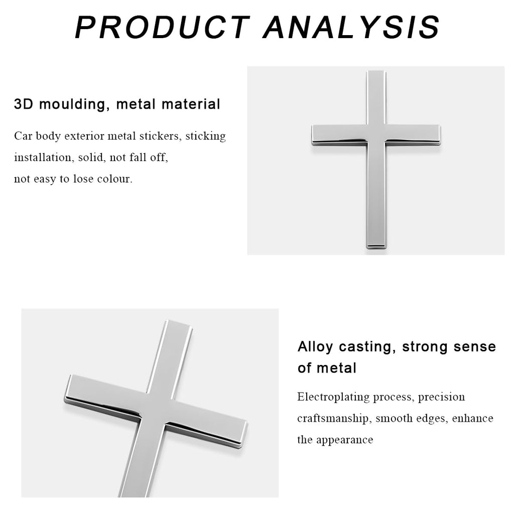 Metal Jesus Christ Cross Badge | 4Pcs