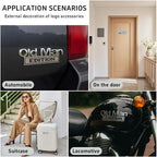 3D Old Man Edition Car Emblem | 2Pcs