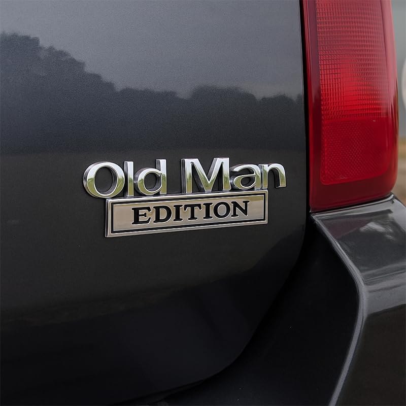 3D Old Man Edition Car Emblem | 2Pcs