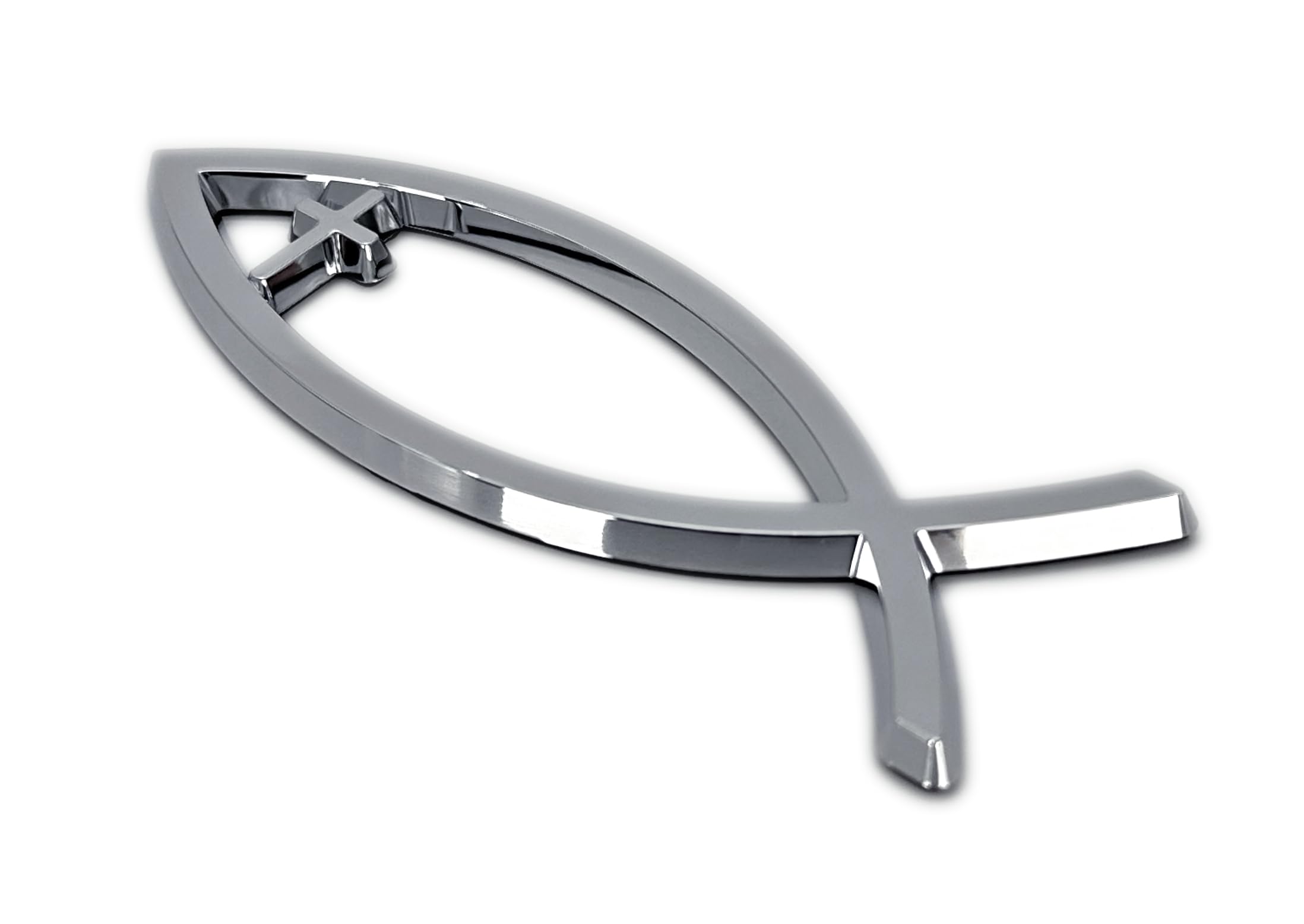 3D Christian Fish Chrome Emblem | 2Pcs