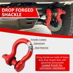 Front Tow Hook Brackets with 3/4" D-Shackles for 2009–2023 Toyota Tacoma – 2-Pack