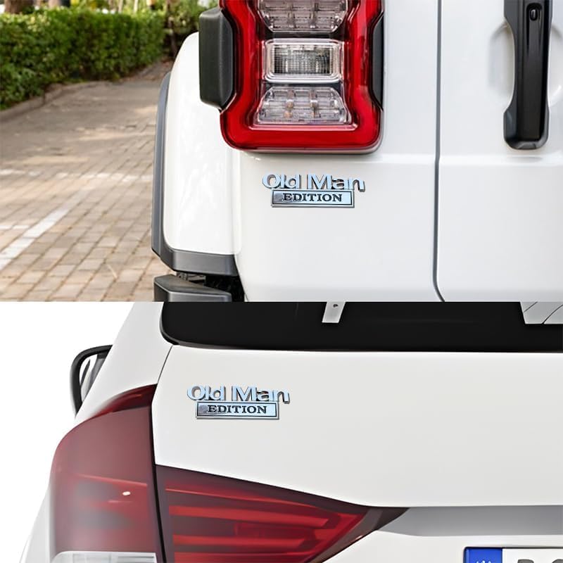 3D Old Man Edition Car Emblem | 2Pcs