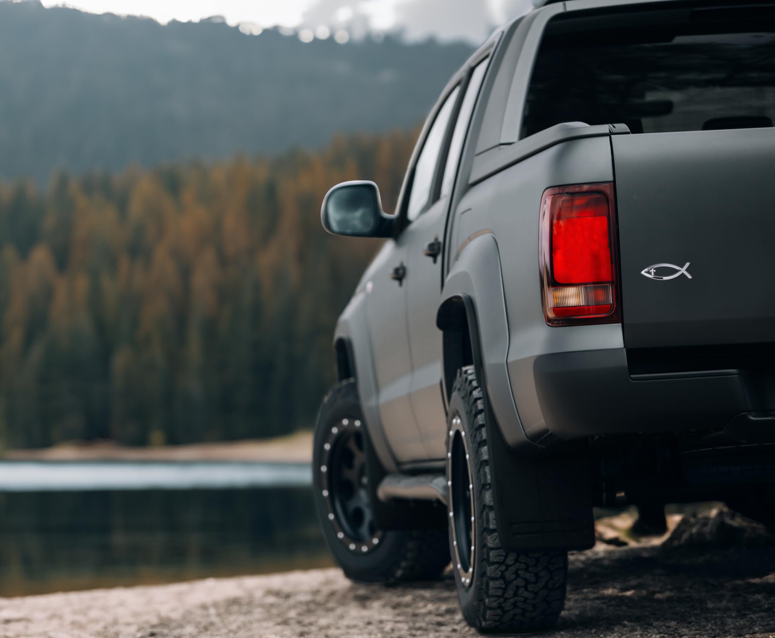 3D Christian Fish Chrome Emblem | 2Pcs