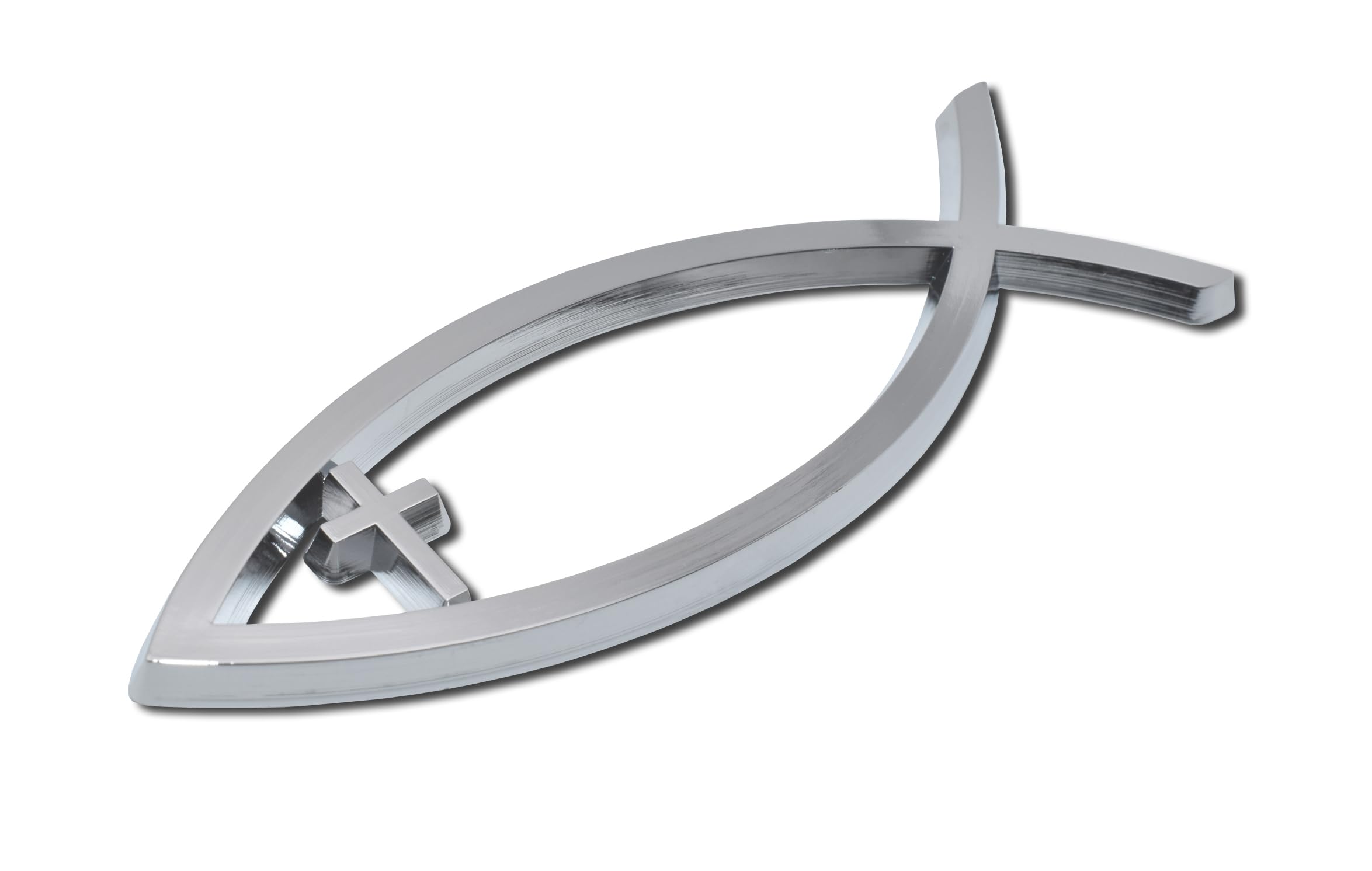 3D Christian Fish Chrome Emblem | 2Pcs