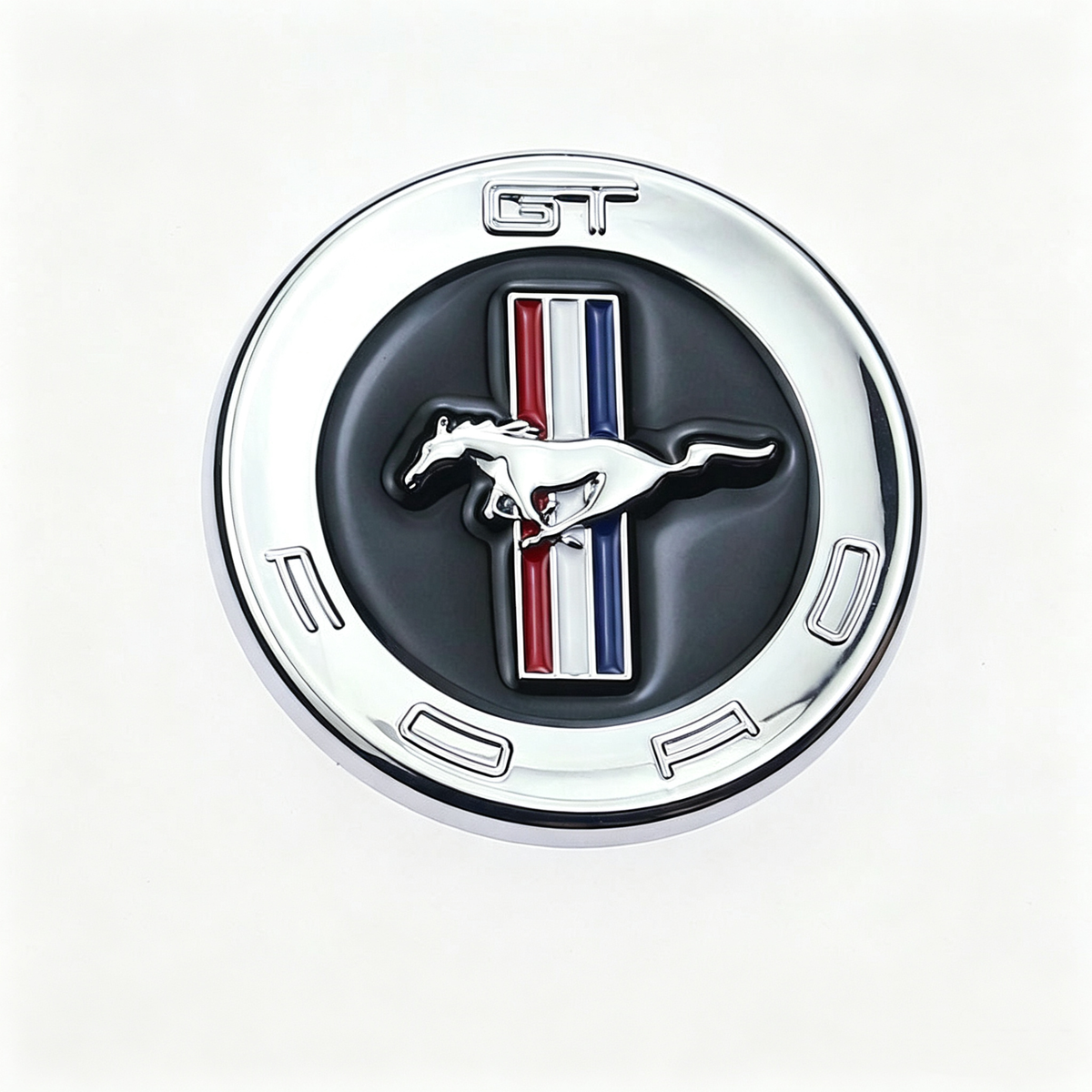 2Pcs 60mm Mustang GT Round 3D Metal Emblems