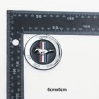 2Pcs 60mm Mustang GT Round 3D Metal Emblems