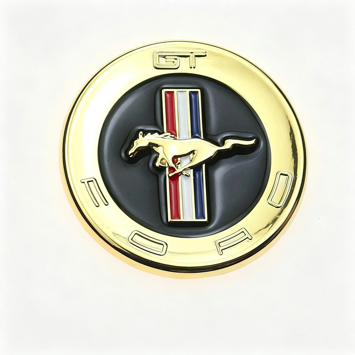 2Pcs 60mm Mustang GT Round 3D Metal Emblems