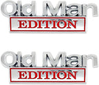 3D Old Man Edition Car Emblem | 2Pcs