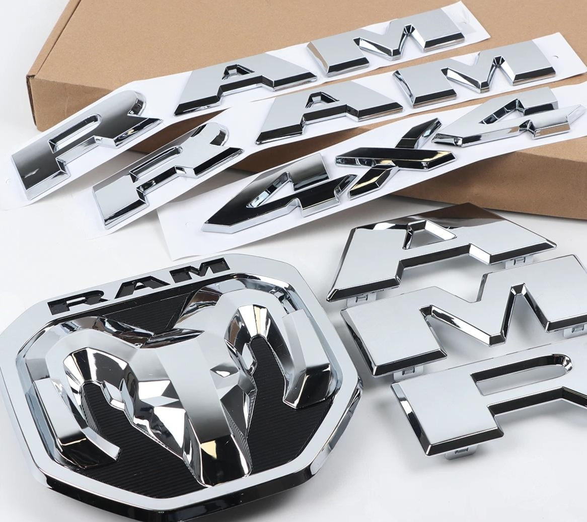 5Pcs 4X4 Grille Tailgate Emblems for 2019-2024 RAM 1500