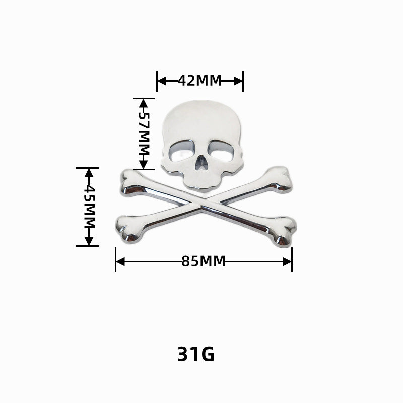 3D Skull Metal Emblems | 2Pcs